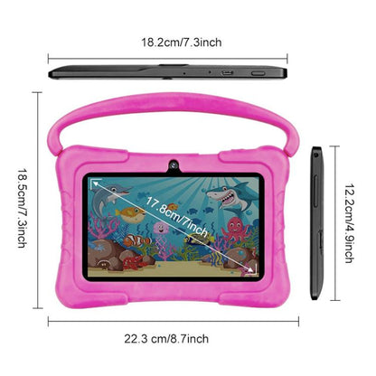 Tablette PC enfant BDF K3 7 pouces WiFi avec étui en silicone, 2 Go + 32 Go, Android 8.1, processeur quadricœur MTK6735, prise US, 4GB+64GB