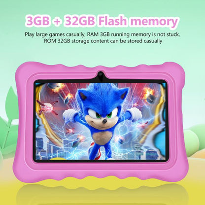 Tablette PC enfant BDF T7 7 pouces WiFi avec étui en silicone, 1 Go + 16 Go, Android 8.1, processeur quadricœur MTK6735, prise US, 3GB+32GB