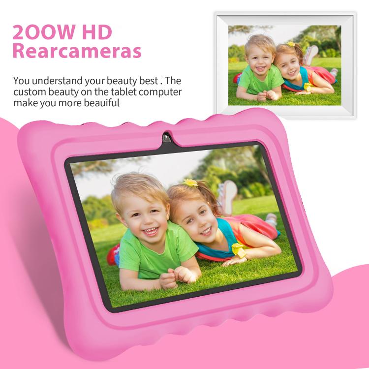 Tablette PC enfant BDF T7 7 pouces WiFi avec étui en silicone, 1 Go + 16 Go, Android 8.1, processeur quadricœur MTK6735, prise US, 3GB+32GB
