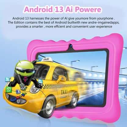 Tablette PC enfant BDF T7 7 pouces WiFi avec étui en silicone, 1 Go + 16 Go, Android 8.1, processeur quadricœur MTK6735, prise US, 3GB+32GB