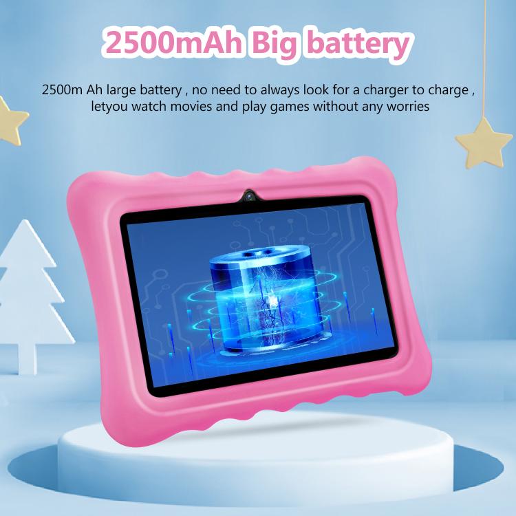 Tablette PC enfant BDF T7 7 pouces WiFi avec étui en silicone, 1 Go + 16 Go, Android 8.1, processeur quadricœur MTK6735, prise US, 3GB+32GB