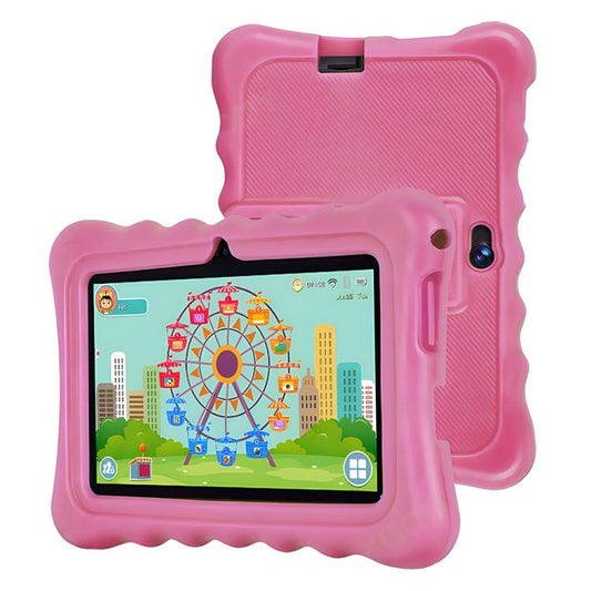 Tablette PC enfant BDF T7 7 pouces WiFi avec étui en silicone, 2 Go + 32 Go, Android 8.1, processeur quadricœur MTK6735, prise US, 4GB+64GB