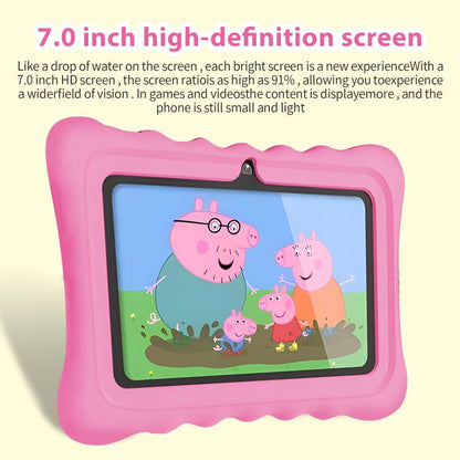 Tablette PC enfant BDF T7 7 pouces WiFi avec étui en silicone, 2 Go + 32 Go, Android 8.1, processeur quadricœur MTK6735, prise US, 4GB+64GB