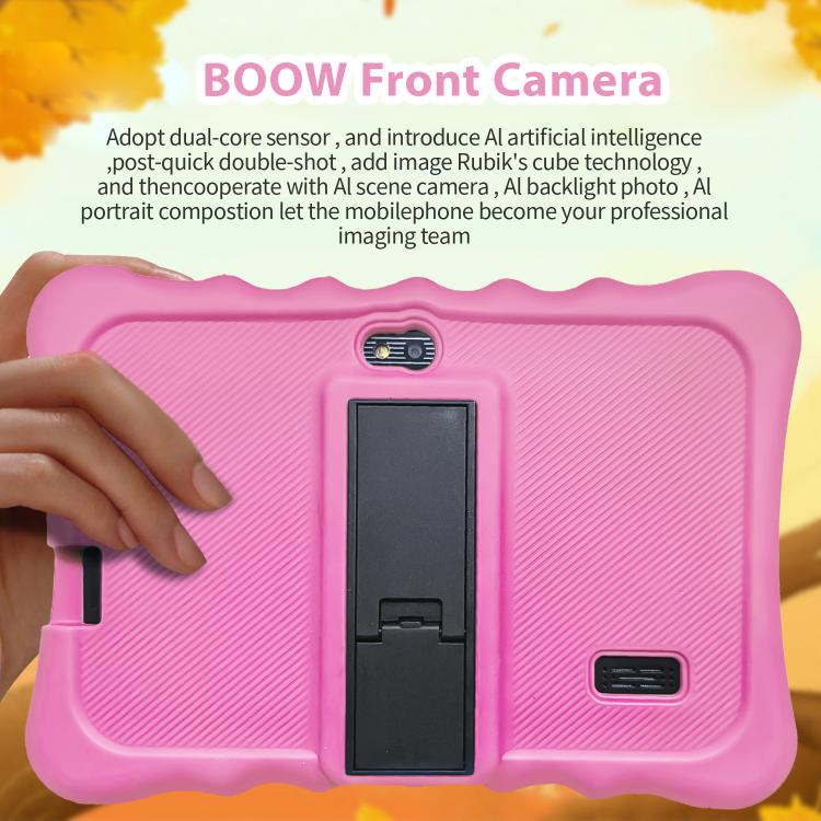 Tablette PC enfant BDF T7 7 pouces WiFi avec étui en silicone, 2 Go + 32 Go, Android 8.1, processeur quadricœur MTK6735, prise US, 4GB+64GB
