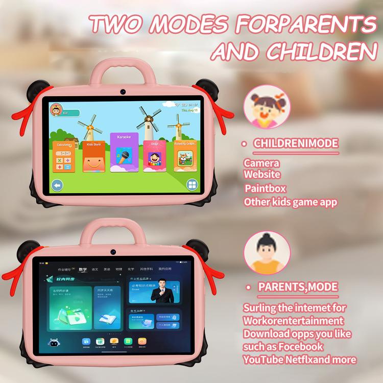 Tablette PC enfant BDF 7 pouces WiFi avec étui en silicone Nezha, 1 Go + 16 Go, Android 8.1, processeur quadricœur MTK6735, prise US, 3GB+32GB