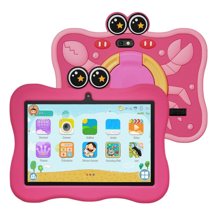Tablette PC enfant BDF 7 pouces WiFi avec coque en silicone motif crabe, 1 Go + 16 Go, Android 8.1, processeur quadricœur MTK6735, prise US, 3GB+32GB