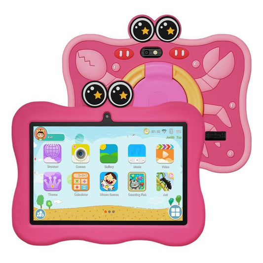 Tablette PC enfant BDF 7 pouces WiFi avec coque en silicone motif crabe, 1 Go + 16 Go, Android 8.1, processeur quadricœur MTK6735, prise US, 3GB+32GB