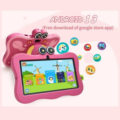 Tablette PC enfant BDF 7 pouces WiFi avec coque en silicone motif crabe, 1 Go + 16 Go, Android 8.1, processeur quadricœur MTK6735, prise US, 3GB+32GB
