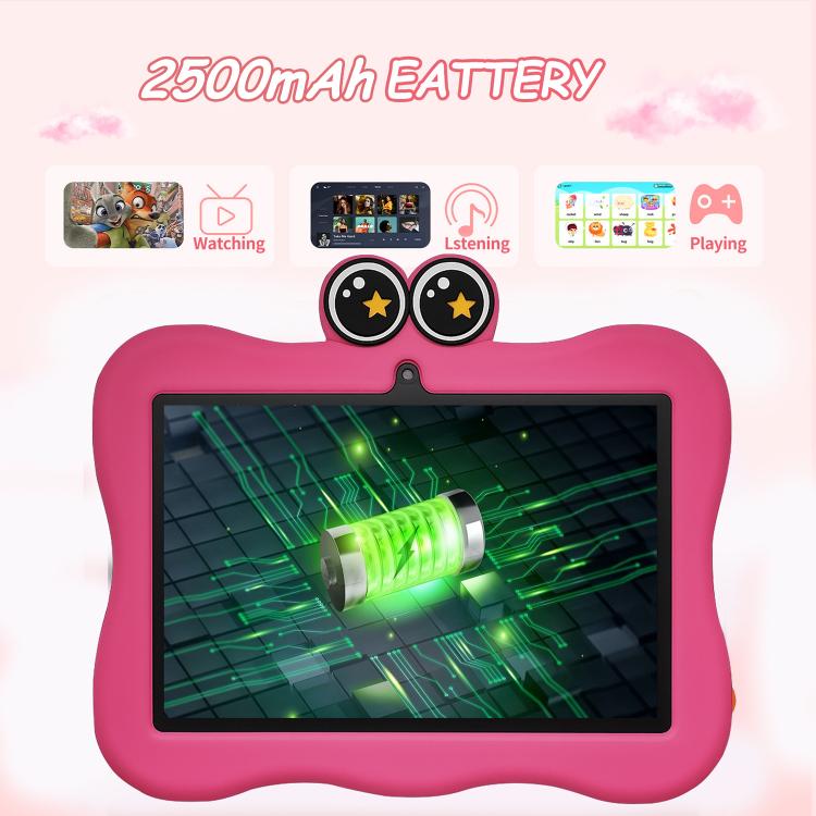 Tablette PC enfant BDF 7 pouces WiFi avec coque en silicone motif crabe, 1 Go + 16 Go, Android 8.1, processeur quadricœur MTK6735, prise US, 3GB+32GB