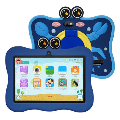 Tablette PC enfant BDF 7 pouces WiFi avec coque en silicone motif crabe, 1 Go + 16 Go, Android 8.1, processeur quadricœur MTK6735, prise US, 3GB+32GB