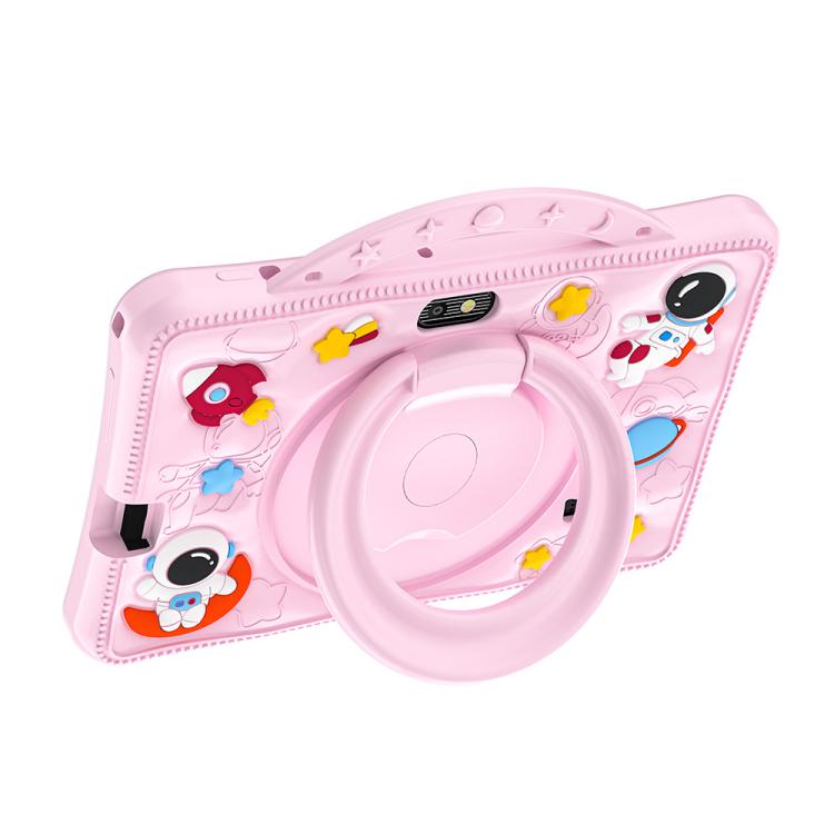 Tablette PC enfant BDF 7 pouces WiFi avec étui de transport en silicone motif astronaute, 1 Go + 16 Go, Android 8.1, processeur quadricœur MTK6735, prise US, 3GB+32GB