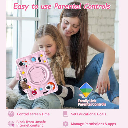 Tablette PC enfant BDF 7 pouces WiFi avec étui de transport en silicone motif astronaute, 1 Go + 16 Go, Android 8.1, processeur quadricœur MTK6735, prise US, 3GB+32GB