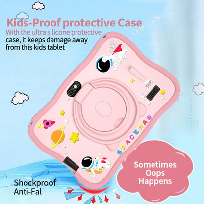 Tablette PC enfant BDF 7 pouces WiFi avec coque en silicone astronaute, 2 Go + 32 Go, Android 8.1, processeur quadricœur MTK6735, prise US, 4GB+64GB