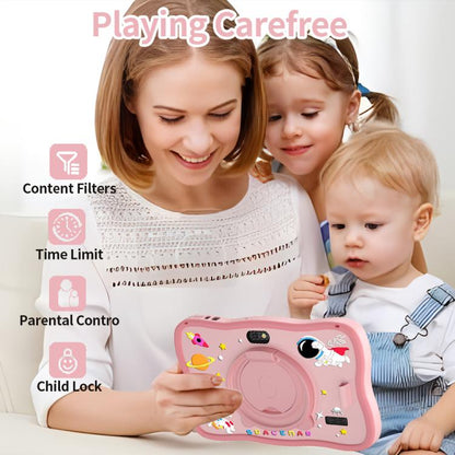 Tablette PC enfant BDF 7 pouces WiFi avec coque en silicone astronaute, 2 Go + 32 Go, Android 8.1, processeur quadricœur MTK6735, prise US, 4GB+64GB