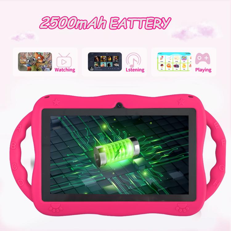 Tablette PC enfant BDF 7 pouces WiFi avec coque en silicone girafe, 2 Go + 32 Go, Android 8.1, processeur quadricœur MTK6735, prise US, 4GB+64GB