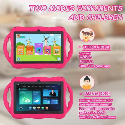 Tablette PC enfant BDF 7 pouces WiFi avec coque en silicone girafe, 2 Go + 32 Go, Android 8.1, processeur quadricœur MTK6735, prise US, 4GB+64GB