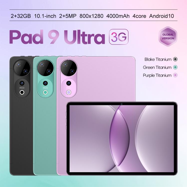 Pad 9 Ultra 10.1 inch 3G Phone Call Tablet PC, 2GB+32GB, Android 10 MTK6737 Quad Core, EU Plug, EU Plug