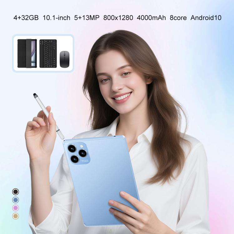 Tablette PC Pad 8 Pro 10,1 pouces 4G LTE (pack combo), 4 Go + 32 Go, Android 10, processeur octa-core MT6755, avec clavier, souris et étui en cuir, prise australienne., AU Plug