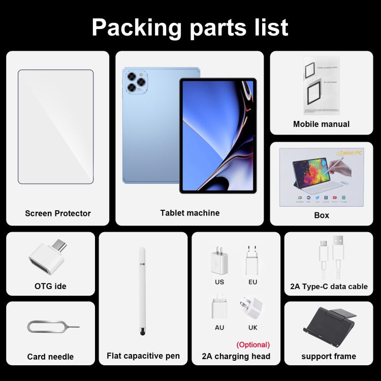 Pad 16 Pro 10.1 inch 4G LTE Tablet PC, 4GB+32GB, Android 10 MTK6755 Octa Core, EU Plug, EU Plug