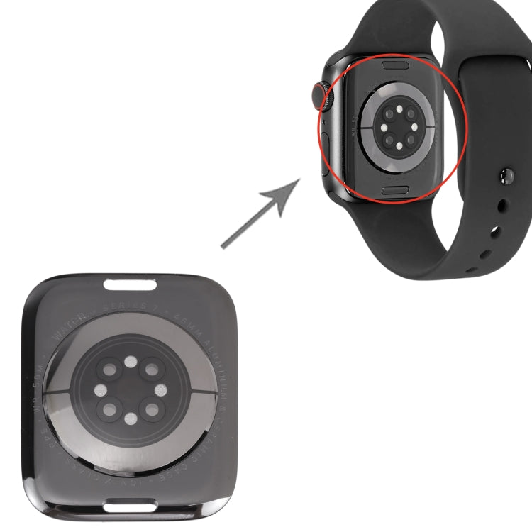 Pour Apple Watch Series 7 45MM Version GPS couvercle arrière en verre avec bobine de charge sans fil